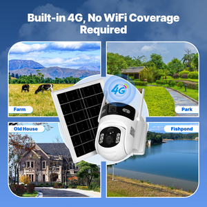 Caméra intelligente sans fil <span class=keywords><strong>PTZ</strong></span> à double objectif MOES <span class=keywords><strong>Tuya</strong></span> 4G 2 en 1, 4MP, panneau solaire, IP65, surveillance extérieure, détection de mouvement - Product Image 2