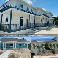 Ventanas Abatibles de PVC para Casas, Diseño Estilo Francés, Ventanas y Puertas de UPVC Resistentes a Huracanes para Viviendas Residenciales