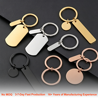 Porte-clés en métal pour plaque vierge en acier inoxydable personnalisable, gravure de lettres, impression à chaud, accessoires de suspension, porte-clés