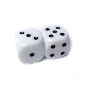 Dados de Acrílico Blanco Personalizados al por Mayor, Grandes de 22 mm, 6 Caras con Bordes Redondeados para Juegos de Apuestas - Product Image 3