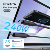 UNIEAN, venta al por mayor, 240W, USB4.0, Cable plano, 40Gbps, USB macho a macho, Cable DE DATOS plano, 8K60Hz, Audio y vídeo para Iphone a Android