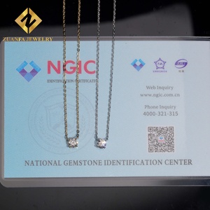 สร้อยคอจี้เพชรทรงกลมแบบโซลิแทร์ ทองคำแท้ 10K ได้รับการรับรองจาก NGIC เพชรเพาะเลี้ยงในห้องปฏิบัติการ เครื่องประดับสำหรับผู้หญิง - Product Image 6
