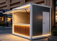 Kiosque Conteneur Préfabriqué Moderne du Milieu du Siècle, Boutique Mobile, Maison Conteneur, Café Portable, Bar, Magasin de Proximité Personnalisé