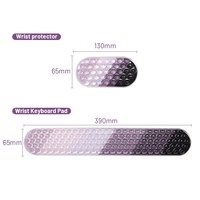 Ensemble de tapis de souris en cristal imprimé personnalisé, style Nouveau, grainé, transparent, en gel de silicone, pour jeux sur PC, repose-poignet pour le bureau
