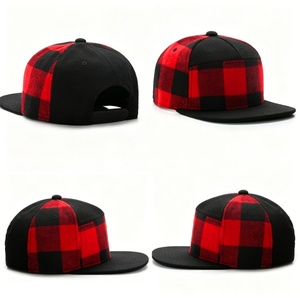 Wholesale Custom Metal Plate Logo Camo Plaid Mix <b>Cap</b> Luxury Streetwear <b>Flat</b> Bill Snapback Baseball Hat for <b>Men</b> Women - Product Image 2