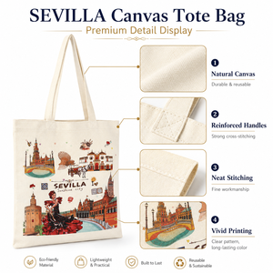 Bolsa de compras ecológica personalizada con estampado de monumentos españoles, bolsa de viaje personalizada, bolsa de algodón d - Product Image 2