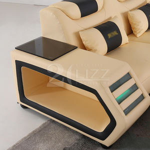 Conjunto de Sala de estar supermoderno, sofá grande de cuero con LED en forma de U, con reproductor de música - Product Image 3