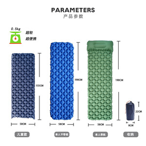 Inflatable <b>Camping</b> Sleeping <b>Mat</b> Rectangle Portable Air Mattress Waterproof With Built In Pump For Outdoor Use - Product Image 3