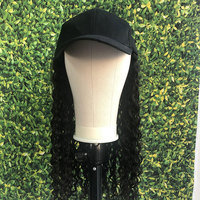 Gorra de béisbol para mujer, gorro de béisbol con peluca, barata, de viaje, con pelo humano brasileño rizado, con sombreros