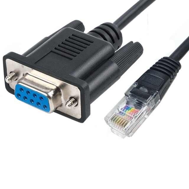 DB9 to RJ45/RJ12/RJ11 Serial Port Debugging Cable with Pure Copper Conductor and Braid Shielding for Computer/Printer/Scanner