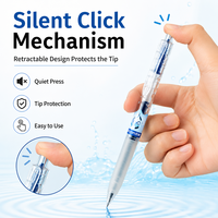 Stylo gel noir en plastique de 0,5 mm, rétractable, avec grip antidérapant, vente en gros, fournitures scolaires pour étudiants