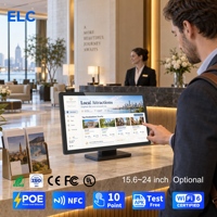 Affichage numérique pour hôtel, 15,6 à 24 pouces, WiFi 6, NFC, PoE, écran tactile capacitif 10 points, Gigabit Ethernet, pour la signalisation dans les halls