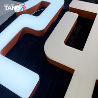 Lettres LED sans bordure, film graphique 3M, IP65, étanche, signalétique publicitaire et décorative extérieure, acier inoxydable, sur mesure 3D