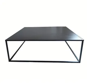 Mesa de centro cuadrada de Metal negro para sala de estar, muebles modernos