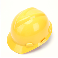 Casque de sécurité industriel en plastique HDPE rouge avec doublure en plastique et boucle de type V, très bon marché, pour travaux de construction avec sangle de mentonnière
