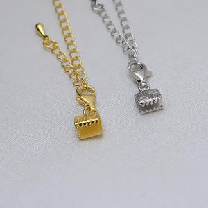 Collier et bracelet en argent S925 avec fermoir plat en forme de corde, boucle de 6 mm, fermoir pour cheval, accessoires de bijouterie DIY 1491 - Product Image 2