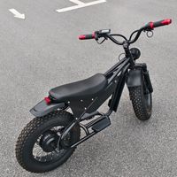 Moto électrique rétro à pneus larges de 16 pouces / vélo électrique, moteur sans balais, cadre en acier, freins à disque, batterie au lithium, neige, plage, tout-terrain