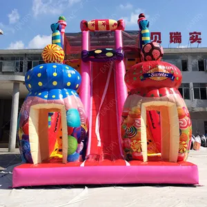 Nhà Máy Nhà Sản Xuất Giá Rẻ Trẻ Em Inflatable Một Làn Đường Trượt Trượt Thương Mại Màu Hồng Công Chúa Inflatable Bouncer Trượt