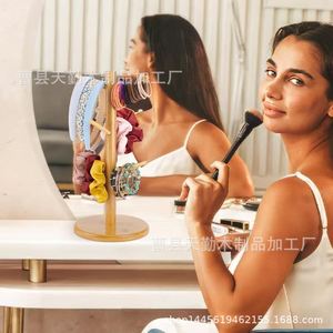 Soporte para guardar joyas con forma de rama de árbol, organizador de cuerdas y gomas para el pelo de madera maciza, expositor de pulseras y brazaletes, para tocador - Product Image 2