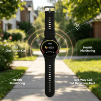 Reloj 4G para Personas Mayores con Llamada de Emergencia SOS, Ubicación GPS, Detector de Frecuencia Cardíaca y Oxígeno en Sangre, Podómetro y Recordatorio de Medicamentos