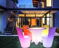 Vente en gros Table d'arrondi à barre de Led Table éclairée à 16 couleurs changeantes Mobilier d'extérieur étanche pour la location d'événements et de fêtes