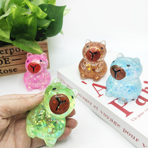 ของเล่นบีบคาปิบาร่า ไส้มาลโทส TPR กลิตเตอร์ใส ยืดหยุ่น คืนรูปช้า ของเล่นเสริมพัฒนาการ - Product Image 3
