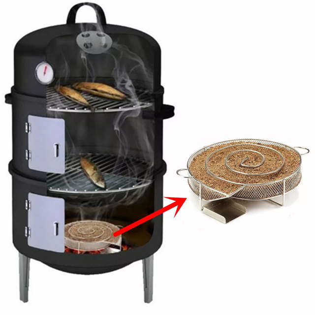 Outdoor BBQ Accessories Charcoal Grill Cooking Tools Cold Smoker Generator Wood Chip Smoker for Fish Bacon Steak and Hot Dog