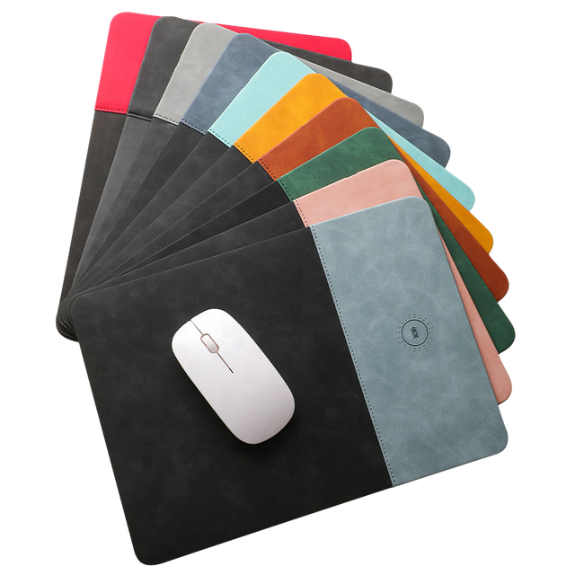 Top Selling Bulk Cheap Custom Logo Desk Gaming Mouse Pad 15W Fast Charging for iPhone 15 Pro Max PU Leather Wireless Charger