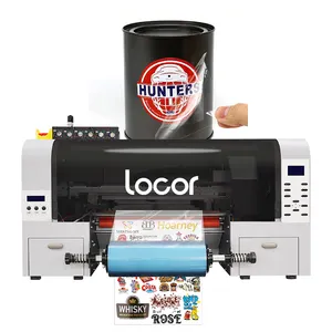 Locor 30Cm A3 Roll To Roll UV Dtf Printer Film Transfer Dingin Stiker Label Pencetakan Plotter dengan Laminator