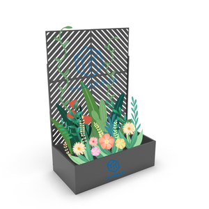 Lit surélevé de jardin en acier avec pots Panneaux en <span class=keywords><strong>treillis</strong></span> <span class=keywords><strong>Plante</strong></span> autoportante en poly rotin pour l'escalade, la plantation, la cour et le patio - Product Image 3