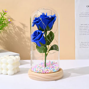 ของขวัญวันวาเลนไทน์2026แสนโรแมนติกสบู่ดอกกุหลาบในโดมแก้วพร้อมฐานโดมแก้วโดมกุหลาบเทียมโถแก้วใส - Product Image 3