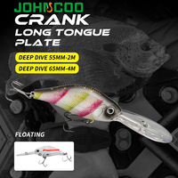 WildTrek Leurre Crankbait Flottant Plongeant Profond 55mm/65mm 10.5g/14.5g 2m/4m à Longue Lame avec Hameçons Triples 4X pour Eau Douce et Saumon