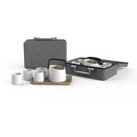 Ensemble de théière et tasses en porcelaine de luxe chinoise en gros, 6 pièces, OEM avec couvercle et logo dans un coffret cadeau