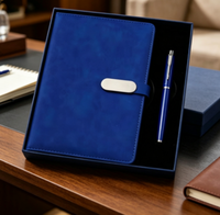 Carnet de notes en cuir PU A5 pour cadeau, agenda personnalisé, papeterie d'entreprise, ensemble cadeau carnet et stylo