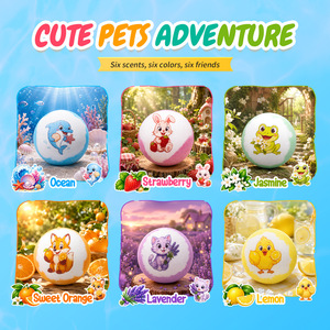 <span class=keywords><strong>Bombes</strong></span> de bain pour enfants à motifs d'animaux de dessin animé, non toxiques, douces, naturelles, sphères effervescentes, jouets de bain sûrs pour <span class=keywords><strong>les</strong></span> tout-petits, pour <span class=keywords><strong>les</strong></span> soins quotidiens au bain - Product Image 2
