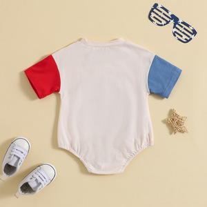 Vêtements pour bébé garçon 4 juillet 2026, <span class=keywords><strong>T</strong></span>-<span class=keywords><strong>shirt</strong></span> à manches courtes et barboteuse bulle pour tout-petit, motif 'American <span class=keywords><strong>Dude</strong></span> Glasses' USA - Product Image 4