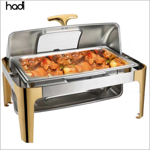 Dụng Cụ Nhà Bếp Bán Chạy Nhất Nồi Nóng Để Giữ Ấm Thực Phẩm Chauffing Món Ăn 9 Lít Nắp Thủy Tinh Vàng Nắp Chauffan Dise Với 3 Chảo - Product Image 2