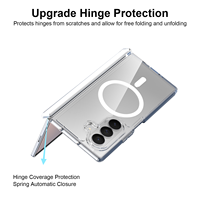 Casing Magnetik Transparan Ultra Tipis untuk Samsung Galaxy Z Fold 8 Perlindungan Penuh Bodi PC TPU Ring Bumper Skin