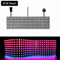WS2812B WS2812 Secara Individual Addressable Layar Kecil 8X32 dengan SP107E Music Controller DC5V Power Supply Led Strip Lampu Kit