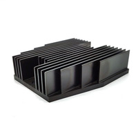 Radiateur personnalisé haute puissance en profilé aluminium, dissipateur thermique anodisé noir pour bande LED, avec services de découpe, pliage et soudage