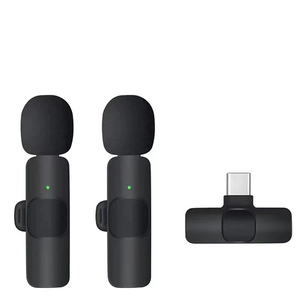 Micrófono Lavalier inalámbrico K15 3 en 1, cancelación de ruido, cuello de micrófono de solapa dual inalámbrico para grabación en vivo de Radio de teléfono - Product Image 3