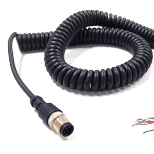 8 pin M12 cảm biến không thấm nước cắm kết nối hàng không với xoắn ốc cuộn cáp có thể thu vào mở rộng dây điện - Product Image 1