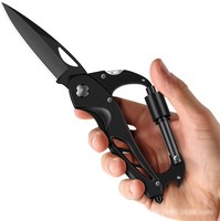 Couteau mousqueton extérieur Multitool EDC couteau de poche équipement de survie avec couteau mousqueton brise-verre