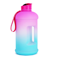 Bouteilles d'eau motivantes de 74 oz avec marqueur de temps, bouteilles de sport à petite ouverture, carafe d'eau portable de 2,2 L (demi-gallon)