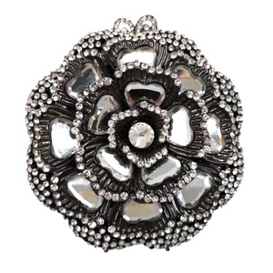 Bolso de Noche Elegante con Pedrería Floral para Mujer, Cartera de Cristal con Cadena Desmontable para Bodas, Cócteles y Banquetes - Product Image 5