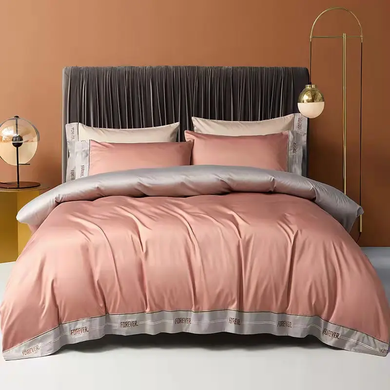 Toptan sıcak satış lüks 160S pamuklu ev yatak örtüsü dört setleri yastık kılıfı + yatak levhalar + nevresim takımları otel için