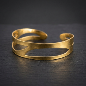 SOUMYA CREATIONS Brazalete Abierto Vintage de Latón Chapado en Oro, Minimalista, para Mujer, Joyería para Fiestas - Product Image 2