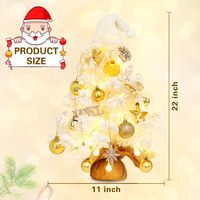 Mini sapin de Noël blanc avec lumières et musique, sapin artificiel pré-éclairé pour table
