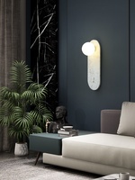 Lampe murale LED en marbre au design créatif postmoderne nordique, pour salon, chambre à coucher, chevet, hôtel, couloir, forme de coquille
