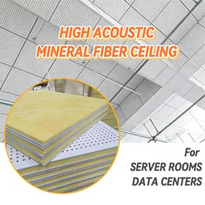 <span class=keywords><strong>Plafond</strong></span> en fibres minérales perforées ignifuge et insonorisant pour centre de données, salle de serveurs, salle électrique - Product Image 1